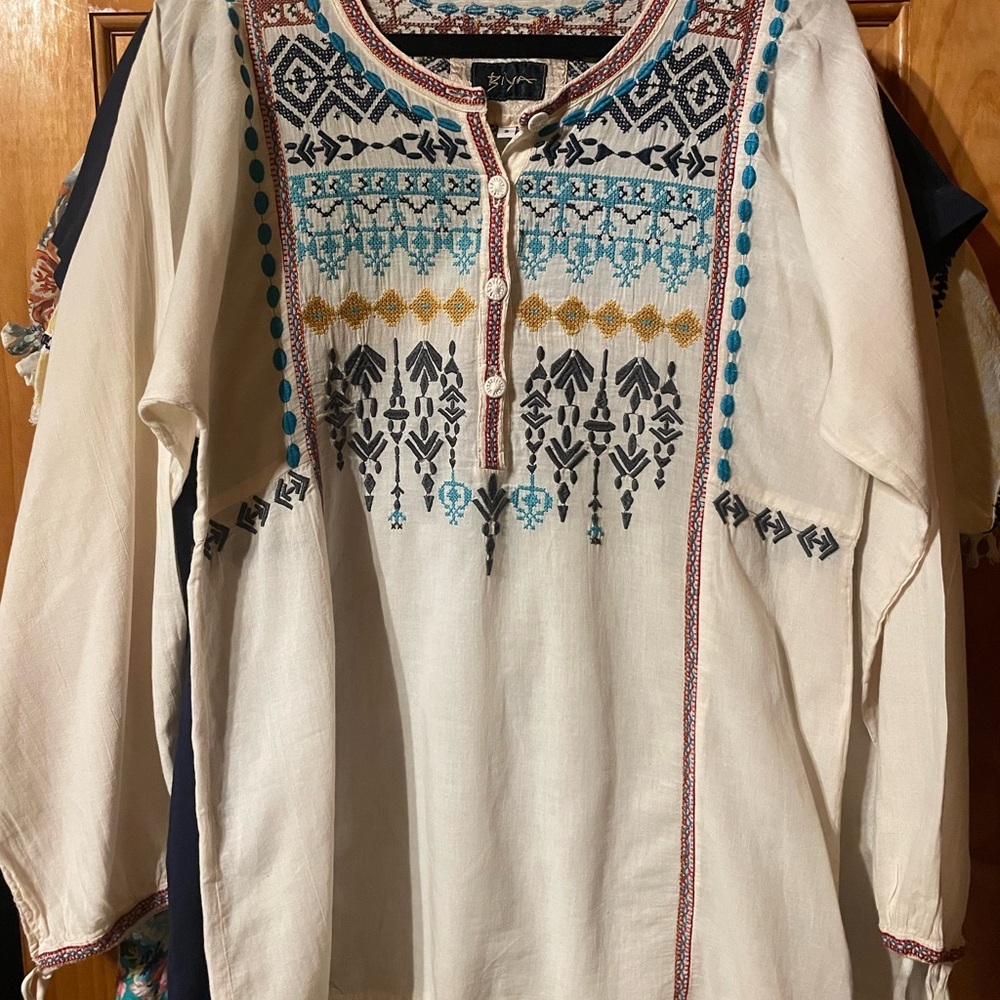 BIYA Embroidered Cream Blouse